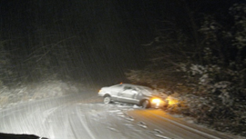 汽车在雪中滑行